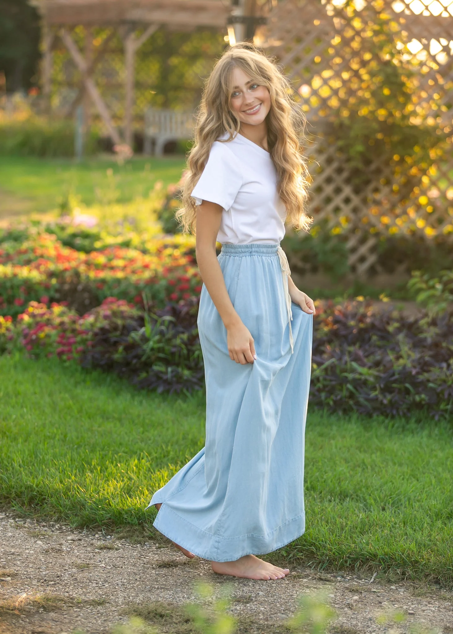 Cleo Chambray Tie Maxi Skirt - Image 10