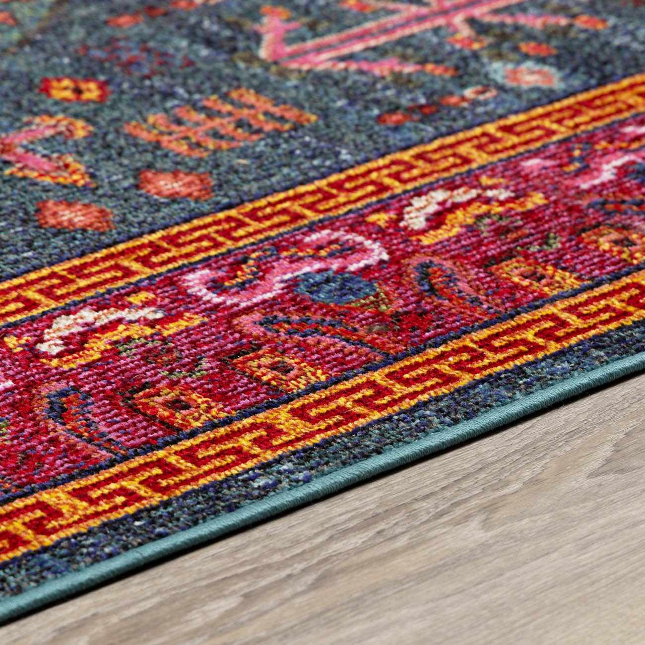 Cleveland Colorful Traditional Area Rug - Teal, Aqua, Navy - Image 8