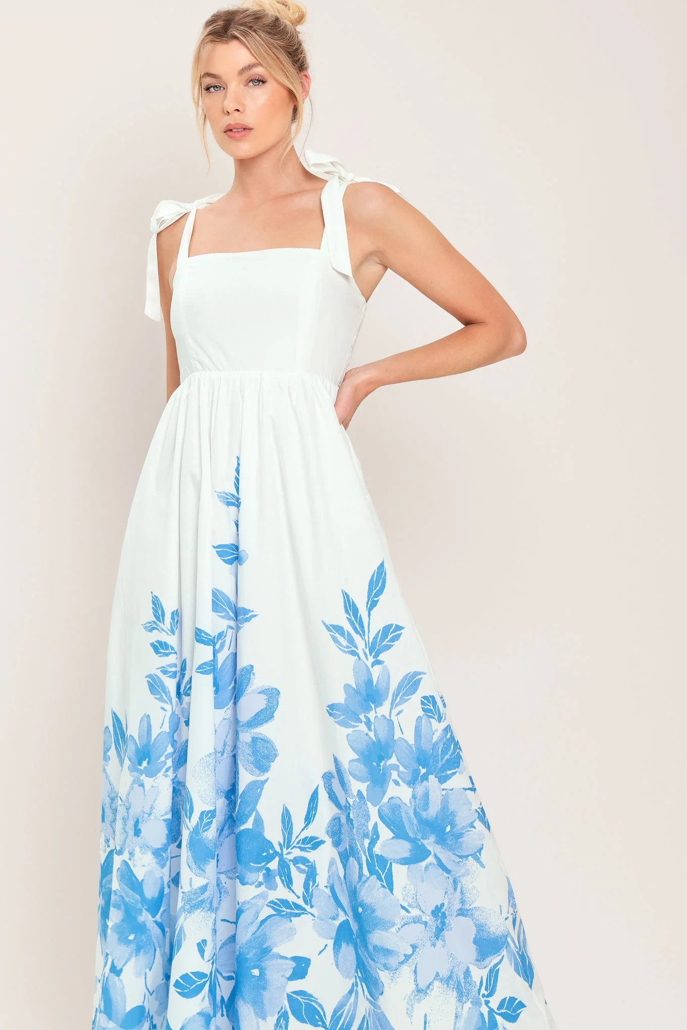 Cloud Blossom Woven Maxi Dress - Image 4