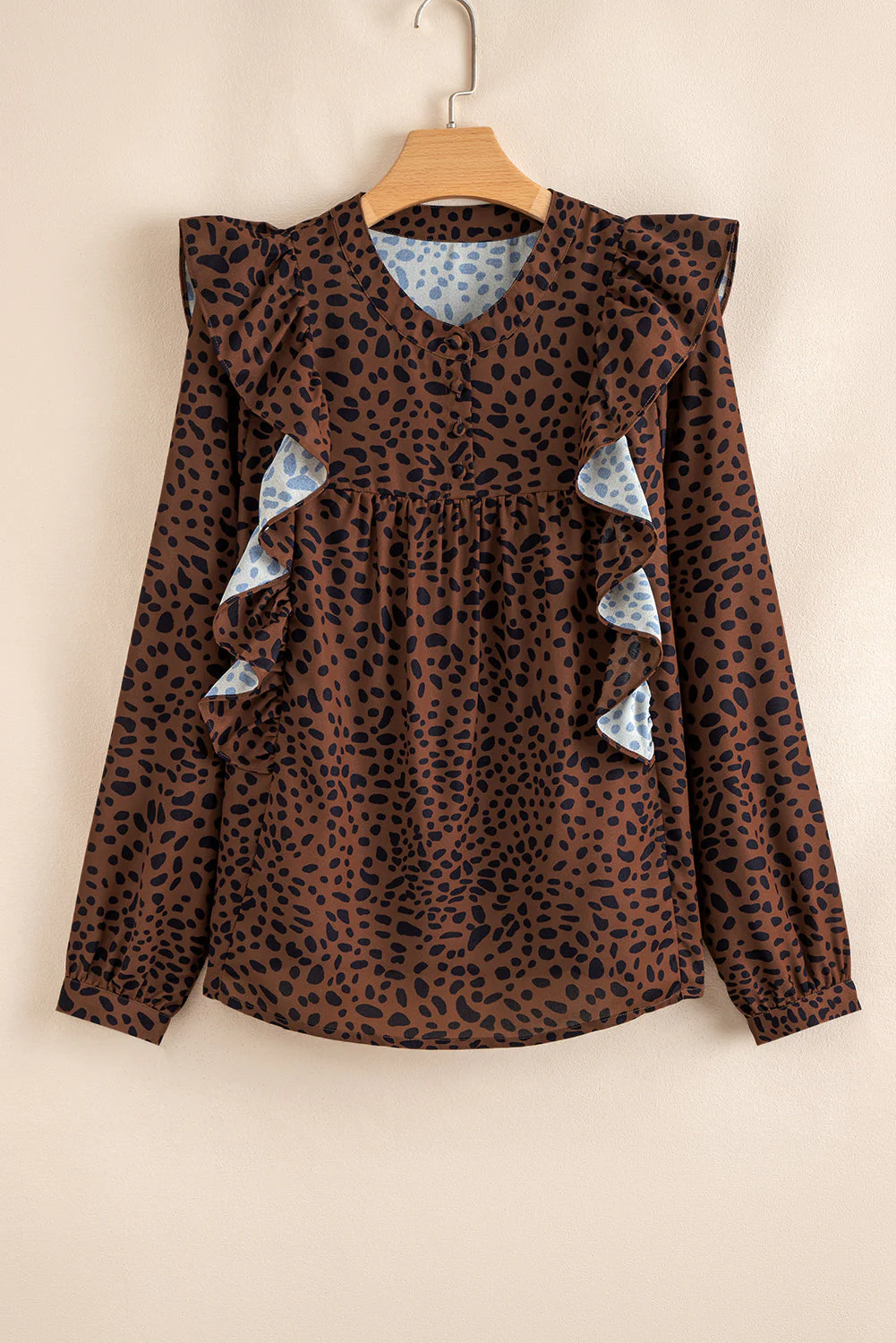 Threaded Pear Collins Ruffled Puff Sleeve Blouse - Image 14