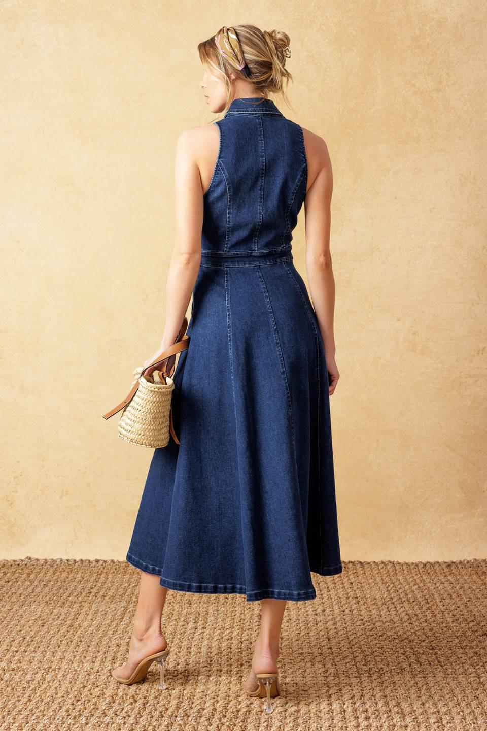 Cool Girl Denim Midi Dress - Image 2