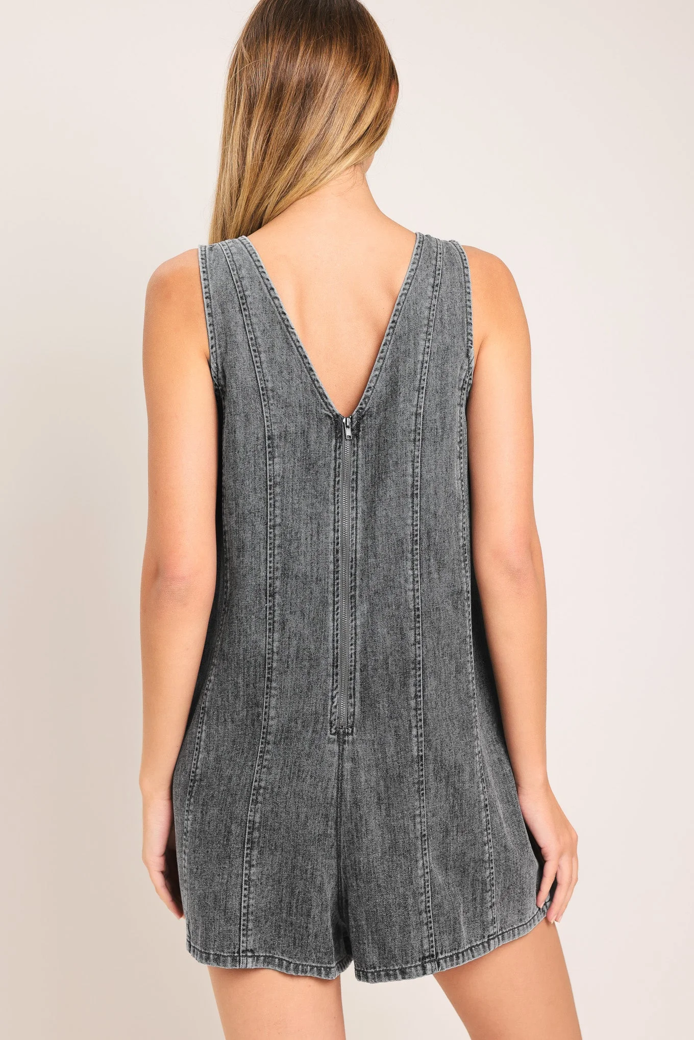 Cool Sweet Lightweight Denim Romper - Image 2