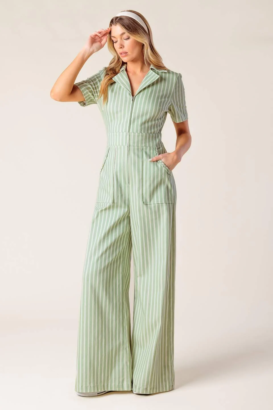 Count Me in Olive Woven Jumpsuit - Image 4