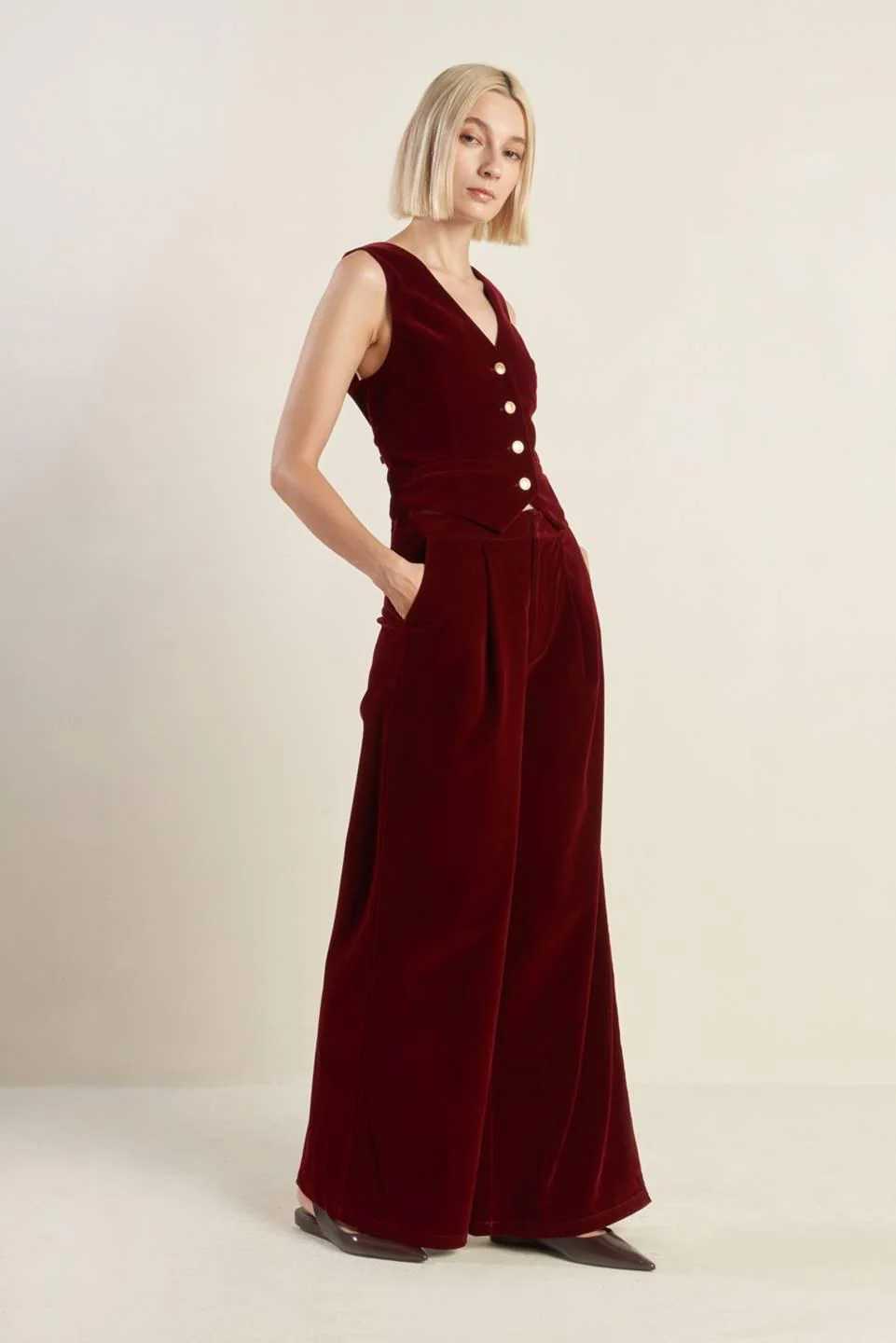 Coy Charm Velvet Vest - Image 5