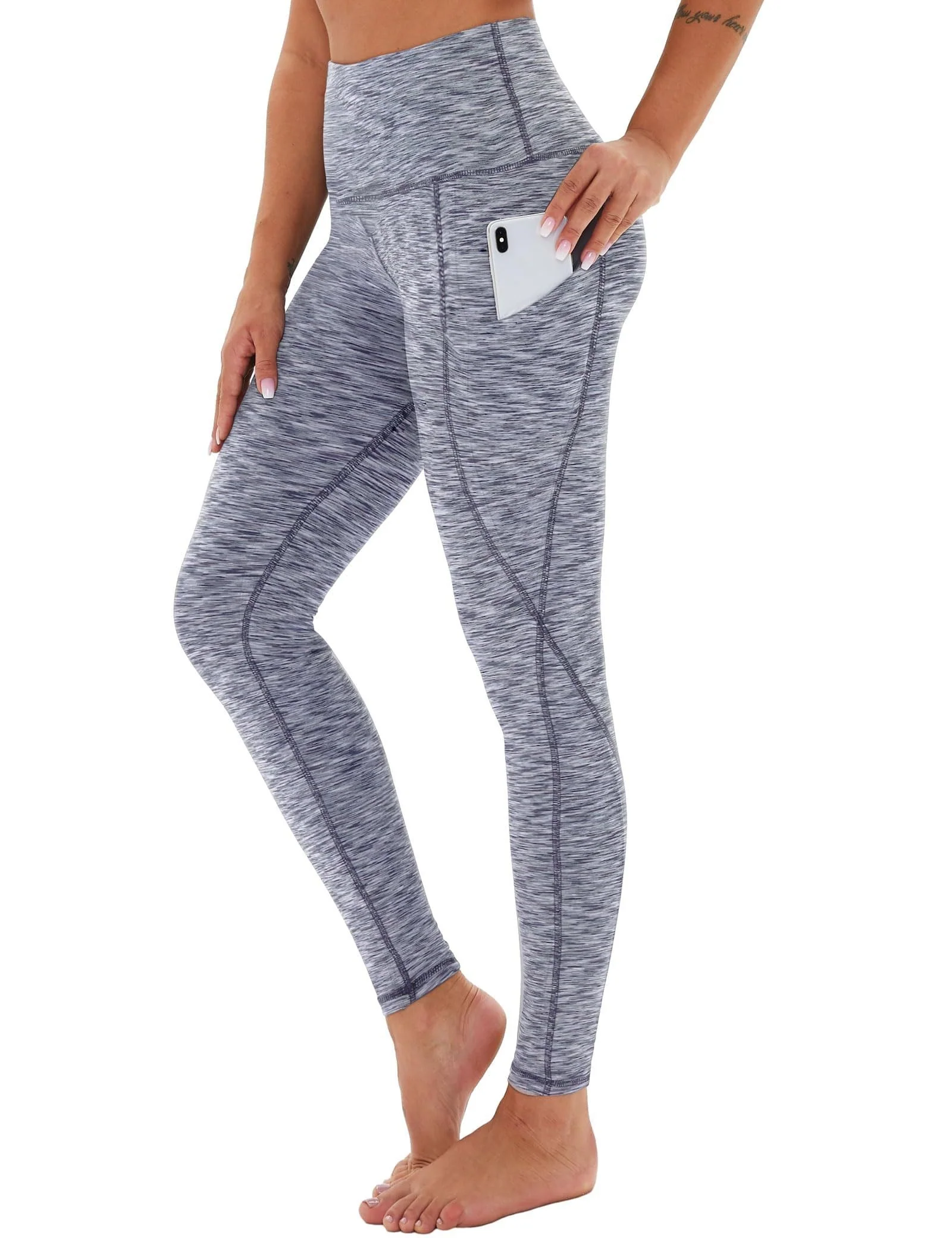 Cropped High-Waisted Yoga Pants with Diagonal Pockets - Image 6