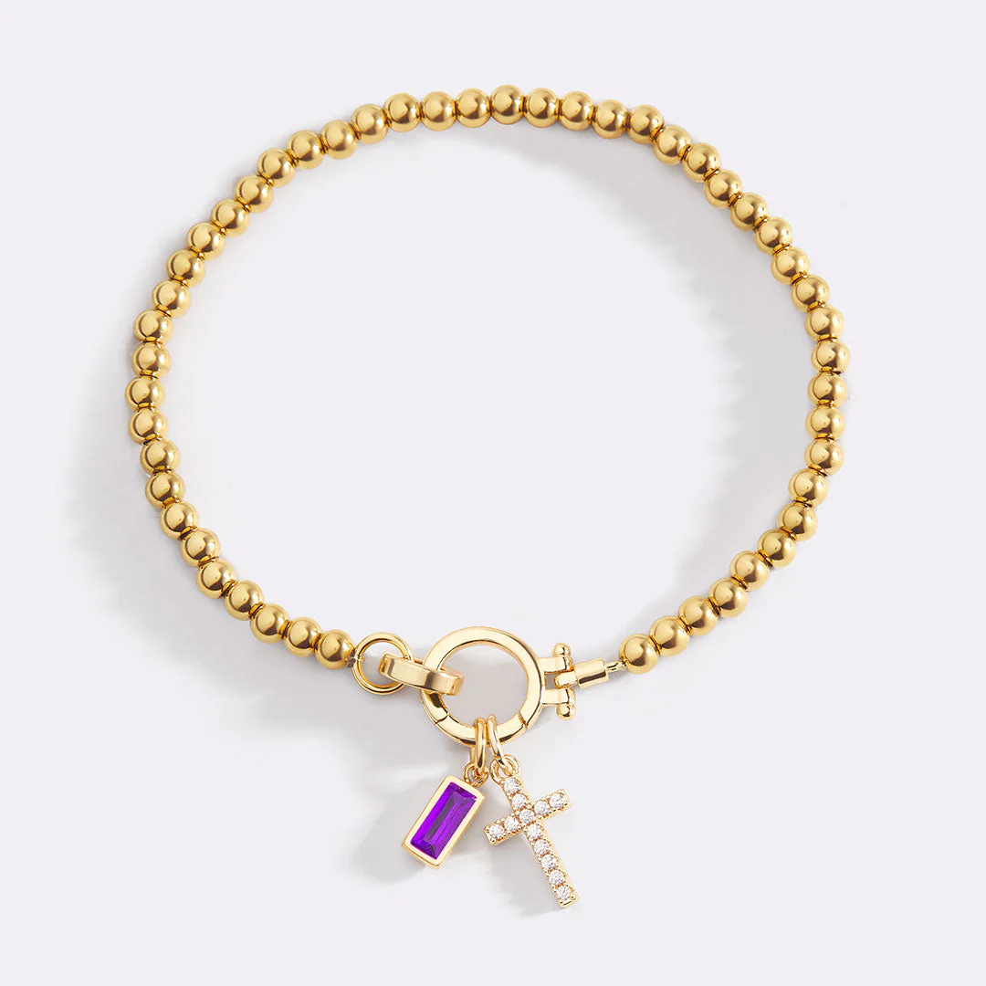 Mint & Lily Cross Charm Birthstone Bracelet - Image 42