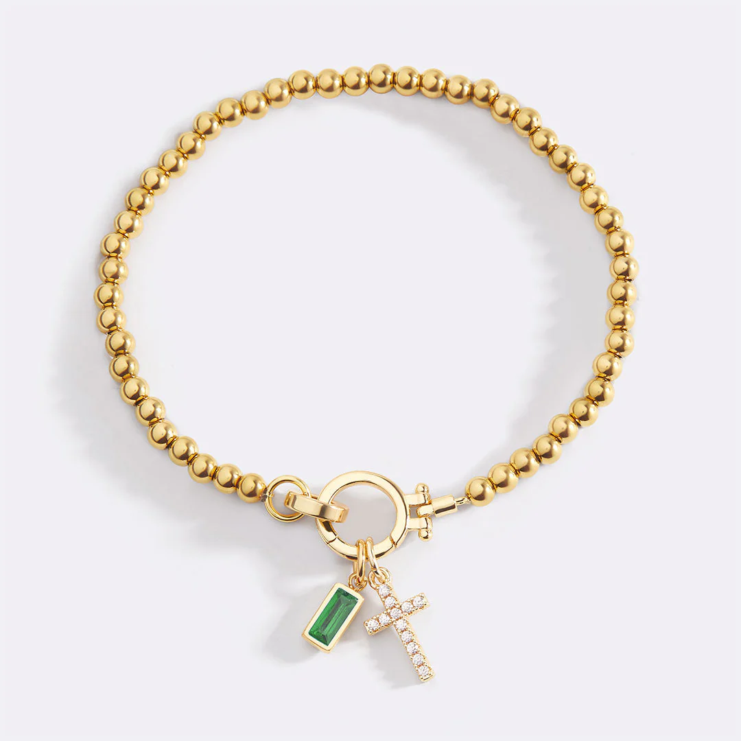 Mint & Lily Cross Charm Birthstone Bracelet - Image 48