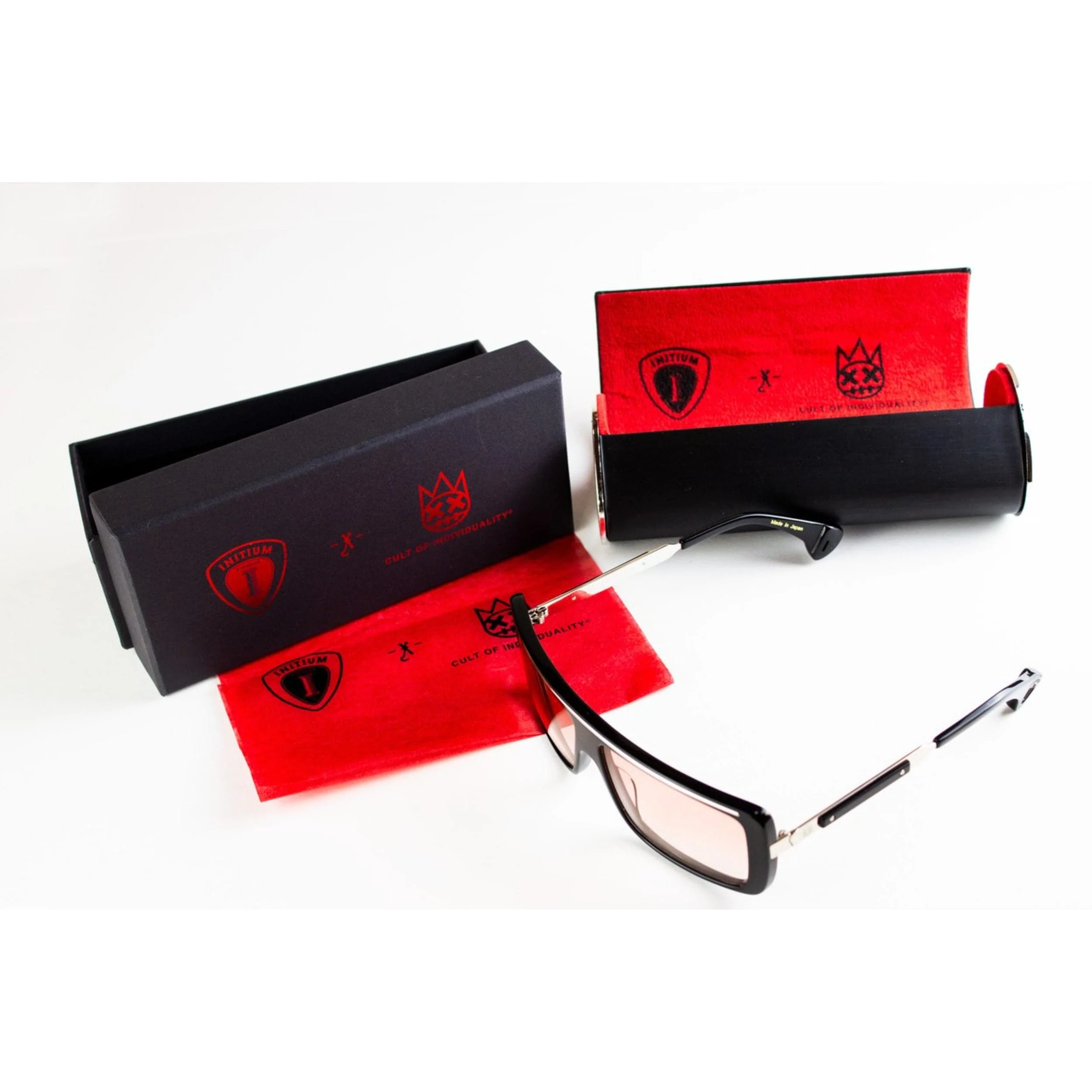 Cult of Individuality Gradient Red Lens Black Frame Sunglasses W/ Gunmetal - Image 5