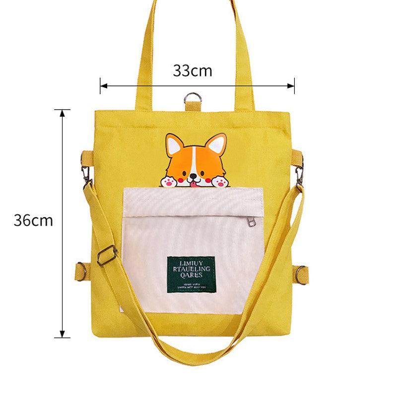 Cute Shiba Inu Tote Bag – Canvas Crossbody Bag for Dog Lovers - Image 7