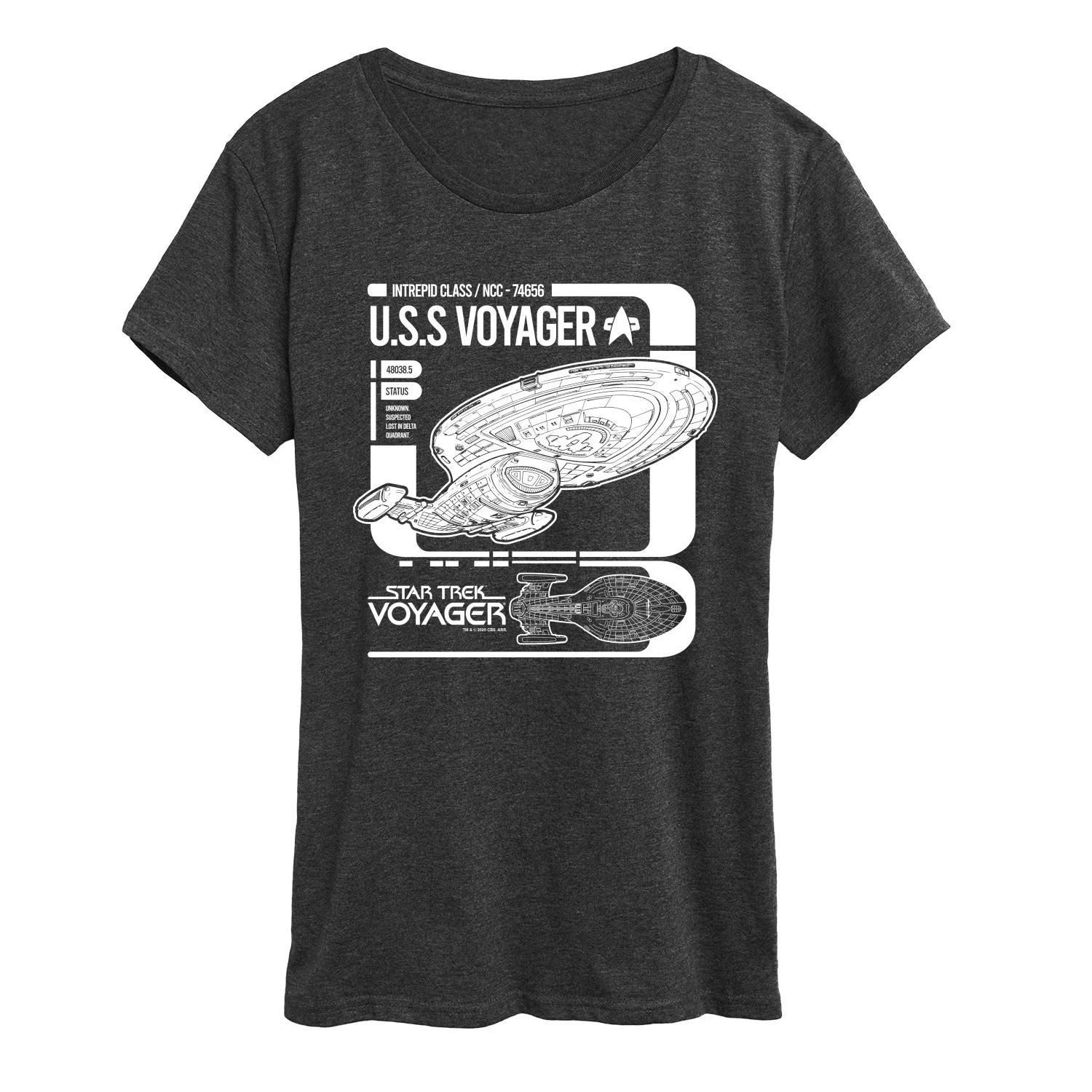 Star Trek - Voyager Schematic - Women's Short Sleeve Graphic T-Shirt - Image 4