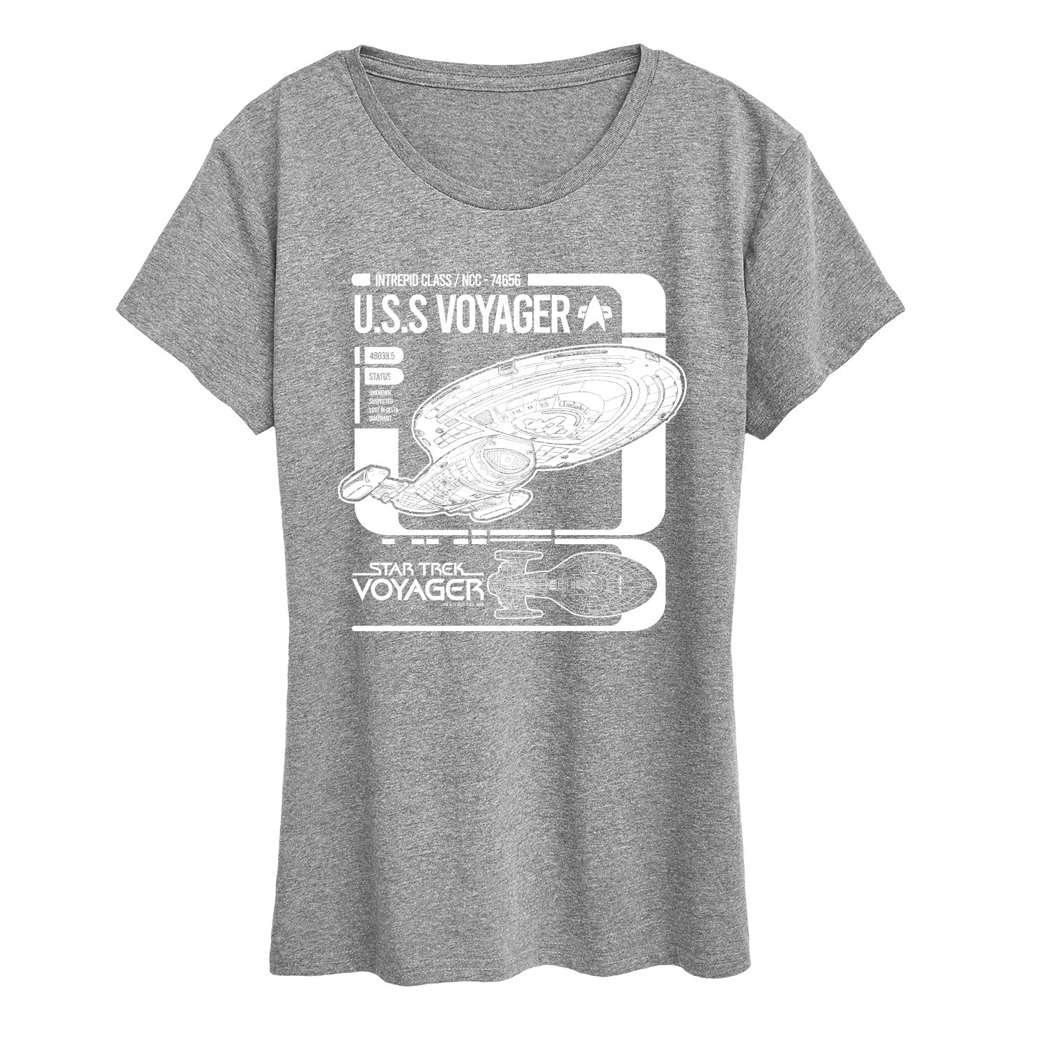 Star Trek - Voyager Schematic - Women's Short Sleeve Graphic T-Shirt - Image 5