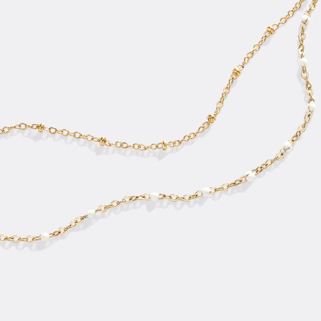 Mint & Lily Dainty Double Chain Beaded Bracelet - Image 6