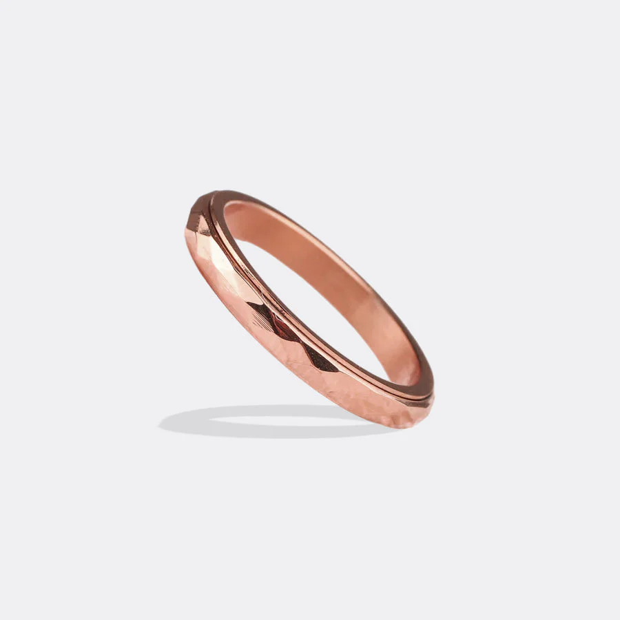 Mint & Lily Dainty Hammered Band Spinning Fidget Ring - Image 36
