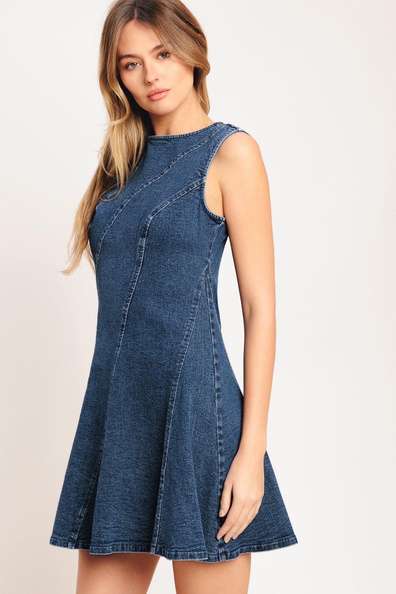 Day to Night Denim Mini Dress - Image 6