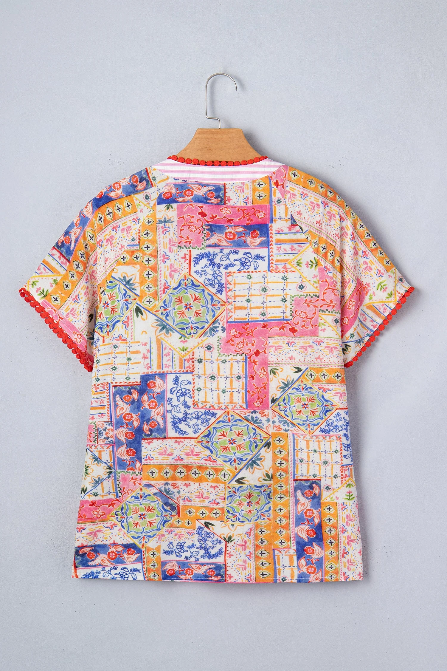 Threaded Pear Deborah Print Short Sleeve Blouse - Image 12