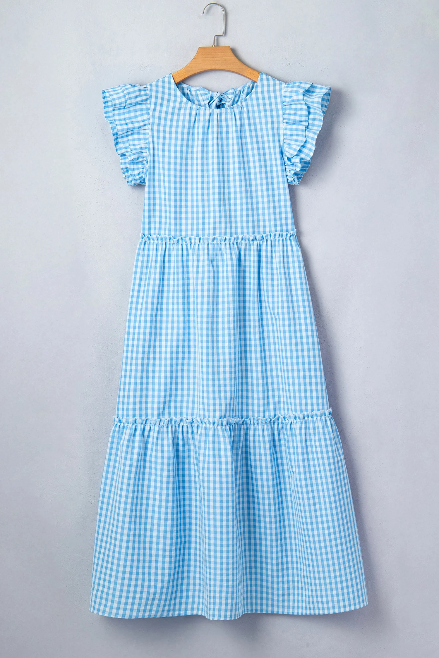 Threaded Pear Deborah Sleeve Gingham Maxi Dress - Image 9
