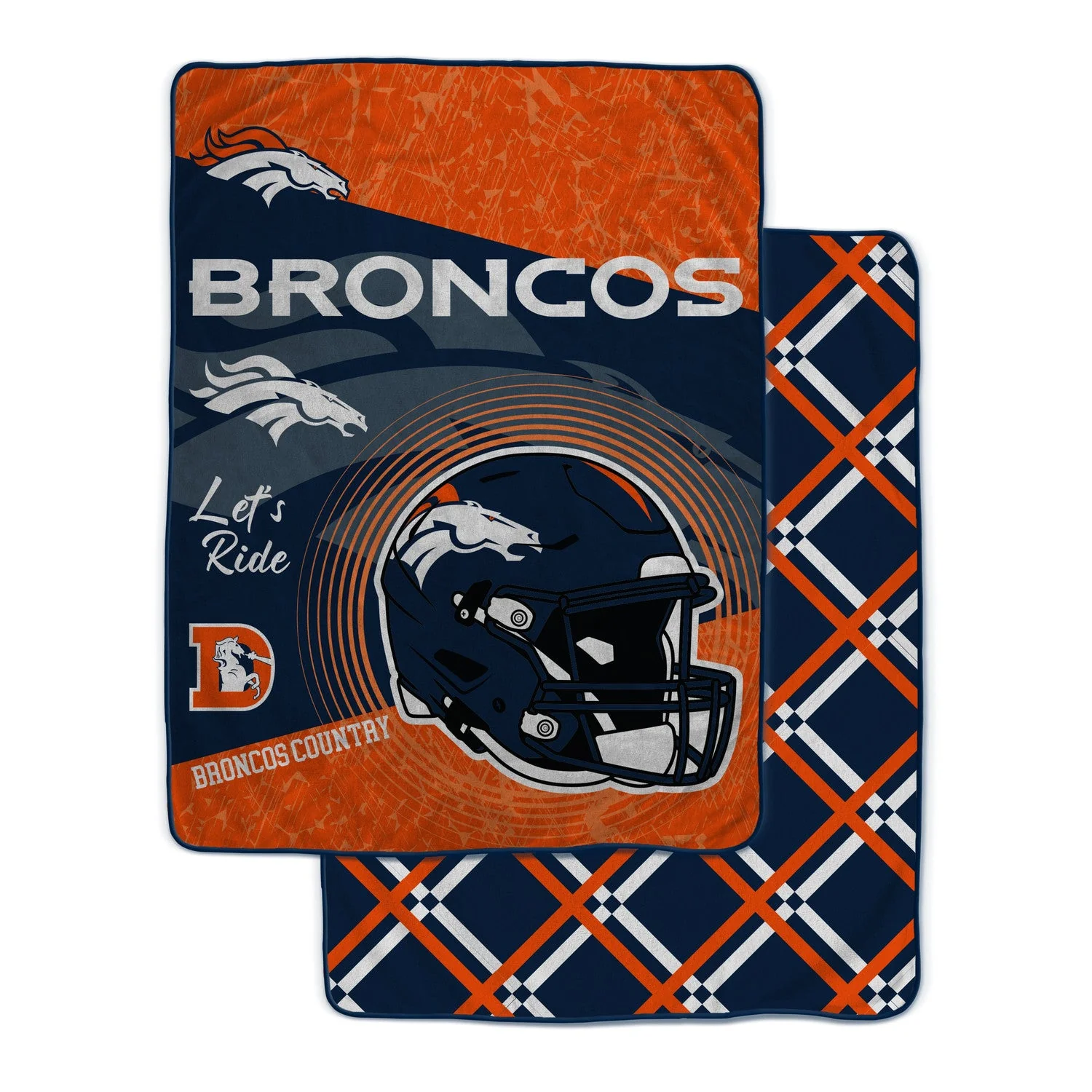 Denver Broncos NFL Team Helmet Fleece Blanket 60x80
