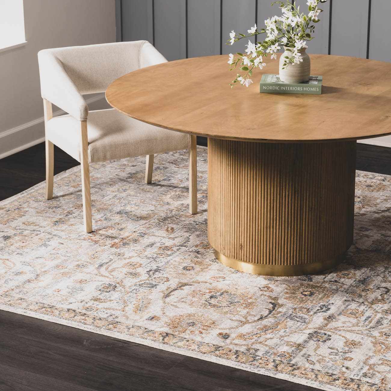 Dion Washable Floral Rug - Clearance - Image 3