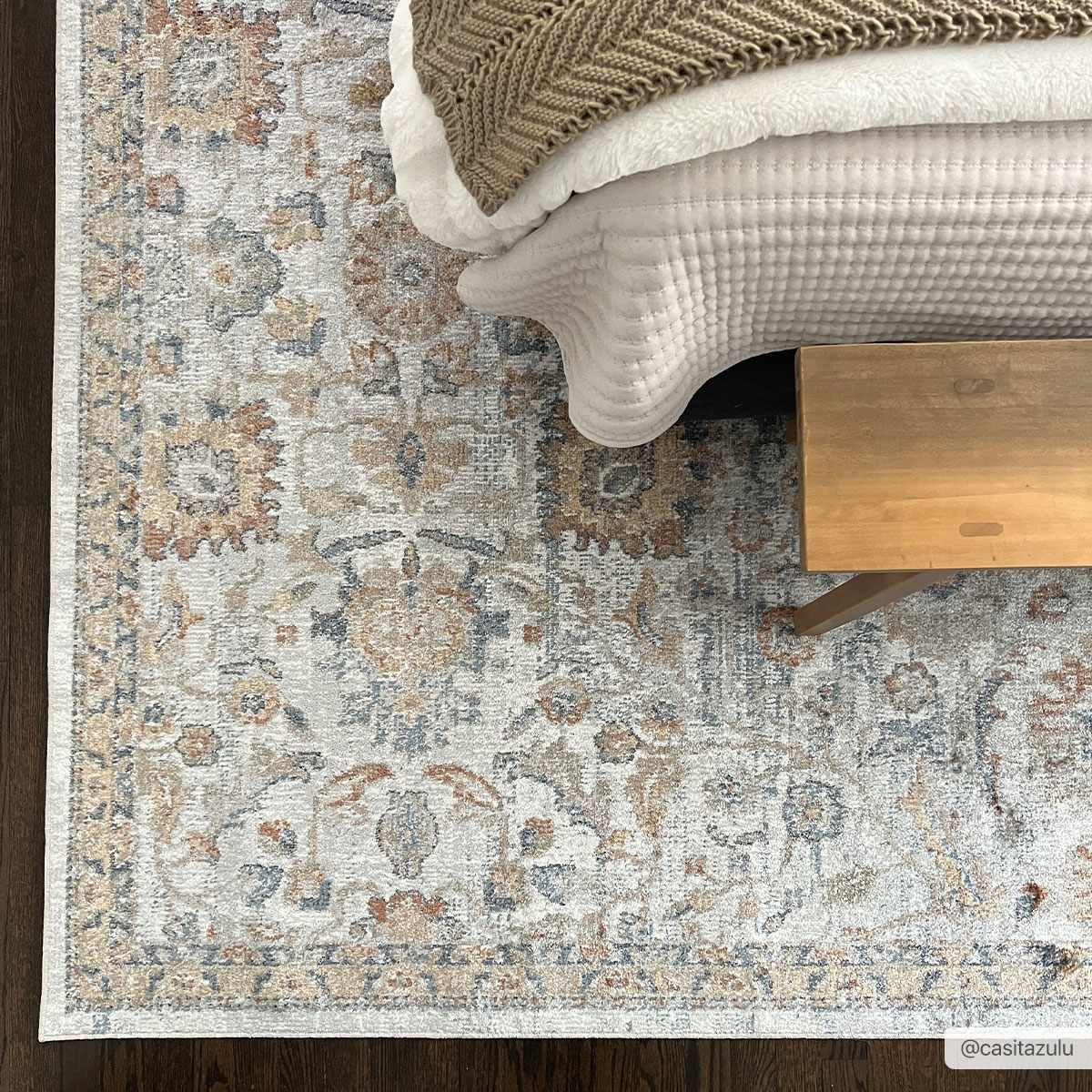 Dion Washable Floral Rug - Clearance - Image 4