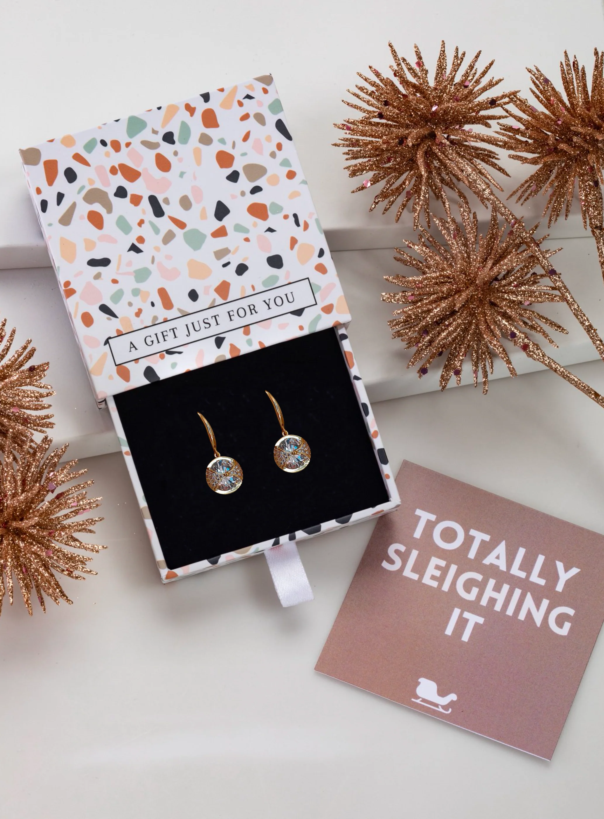 Don’t AsK Cubic Zirconia Circular Criss-Cross Drop Earrings