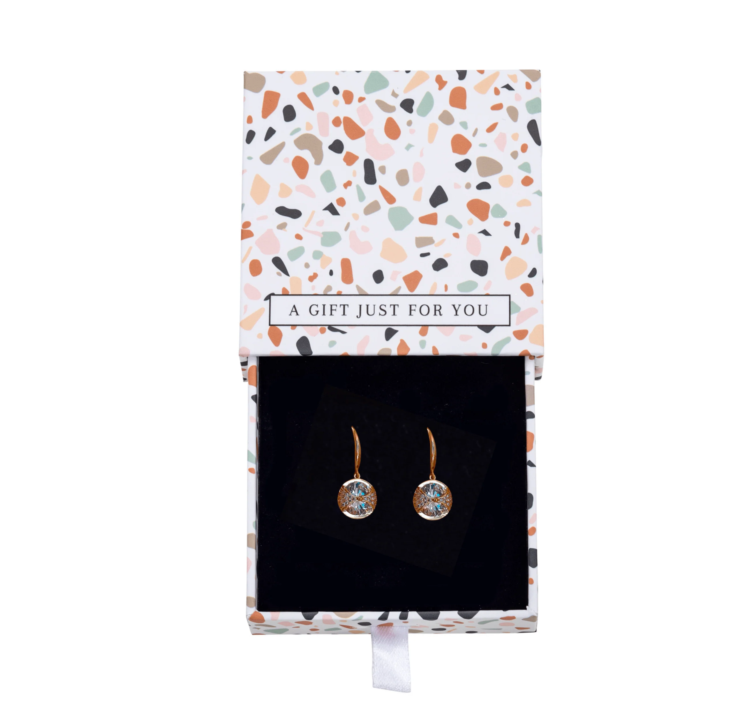 Don’t AsK Cubic Zirconia Circular Criss-Cross Drop Earrings - Image 2