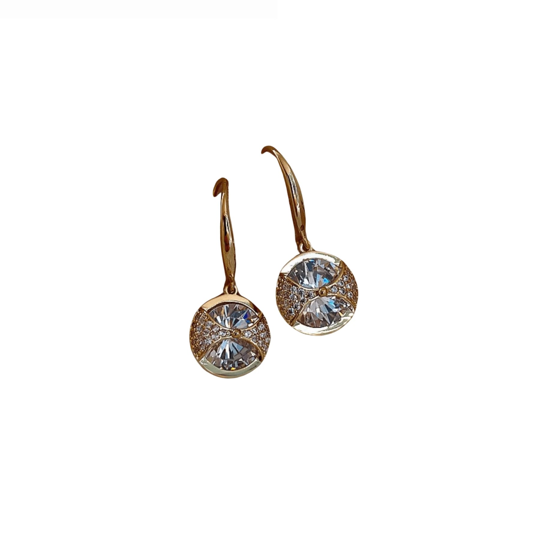 Don’t AsK Cubic Zirconia Circular Criss-Cross Drop Earrings - Image 3
