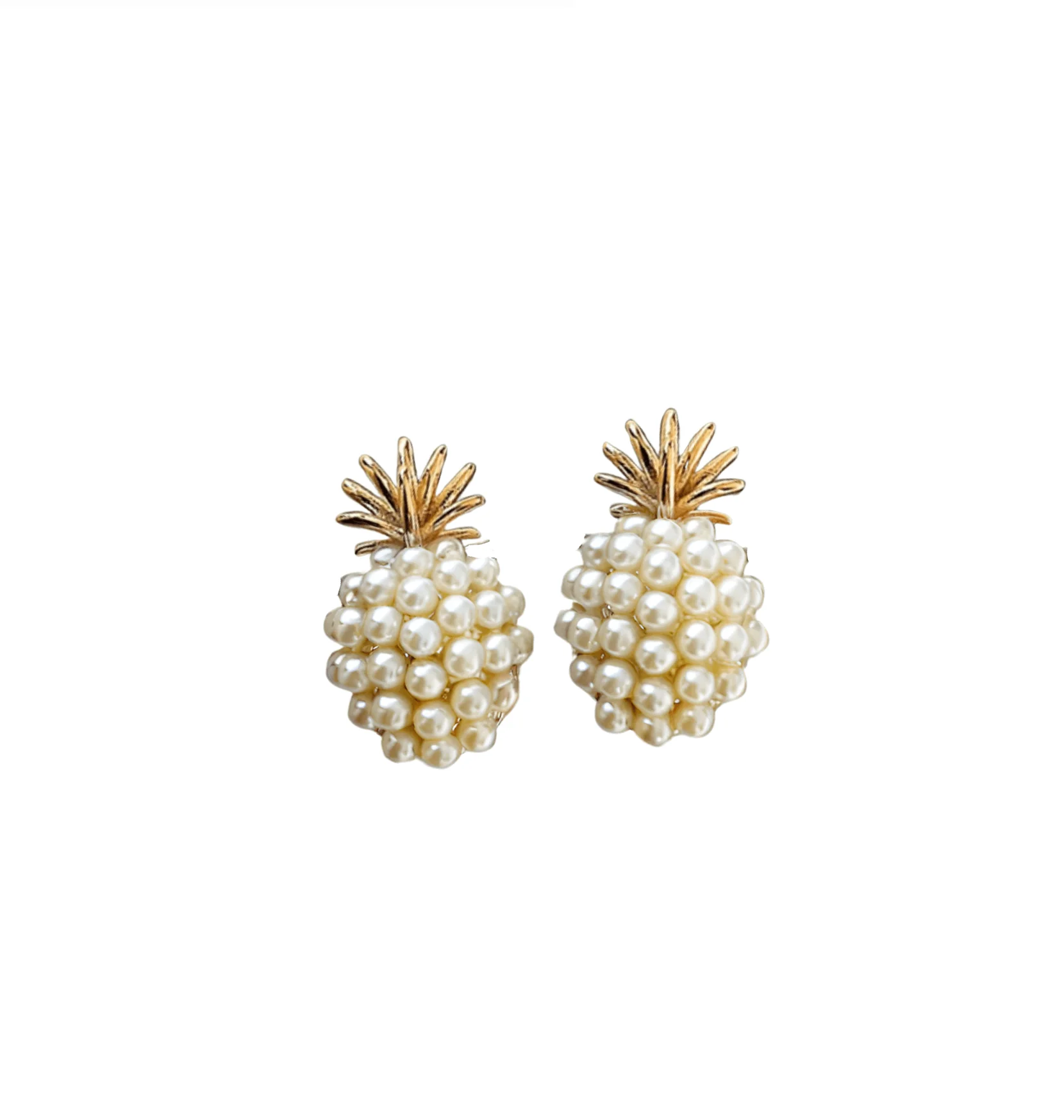 Don’t AsK Imitation Pearl Pineapple Stud Earrings - Image 3