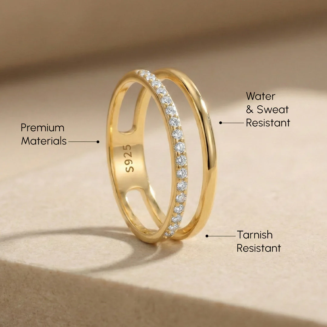 Mint & Lily Double Band Pave Ring - Image 14
