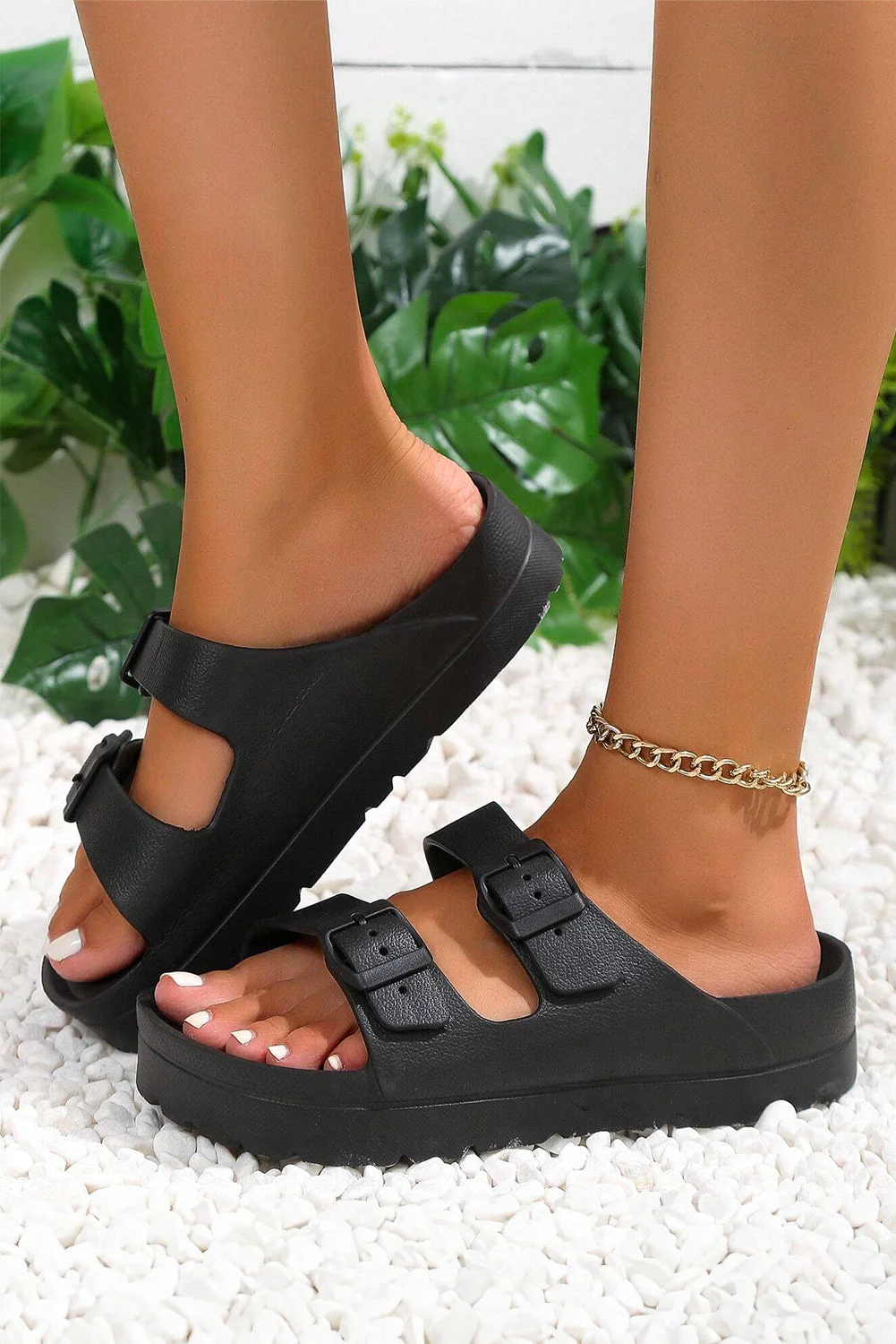 Threaded Pear Double-buckle EVA Slippers - Image 6