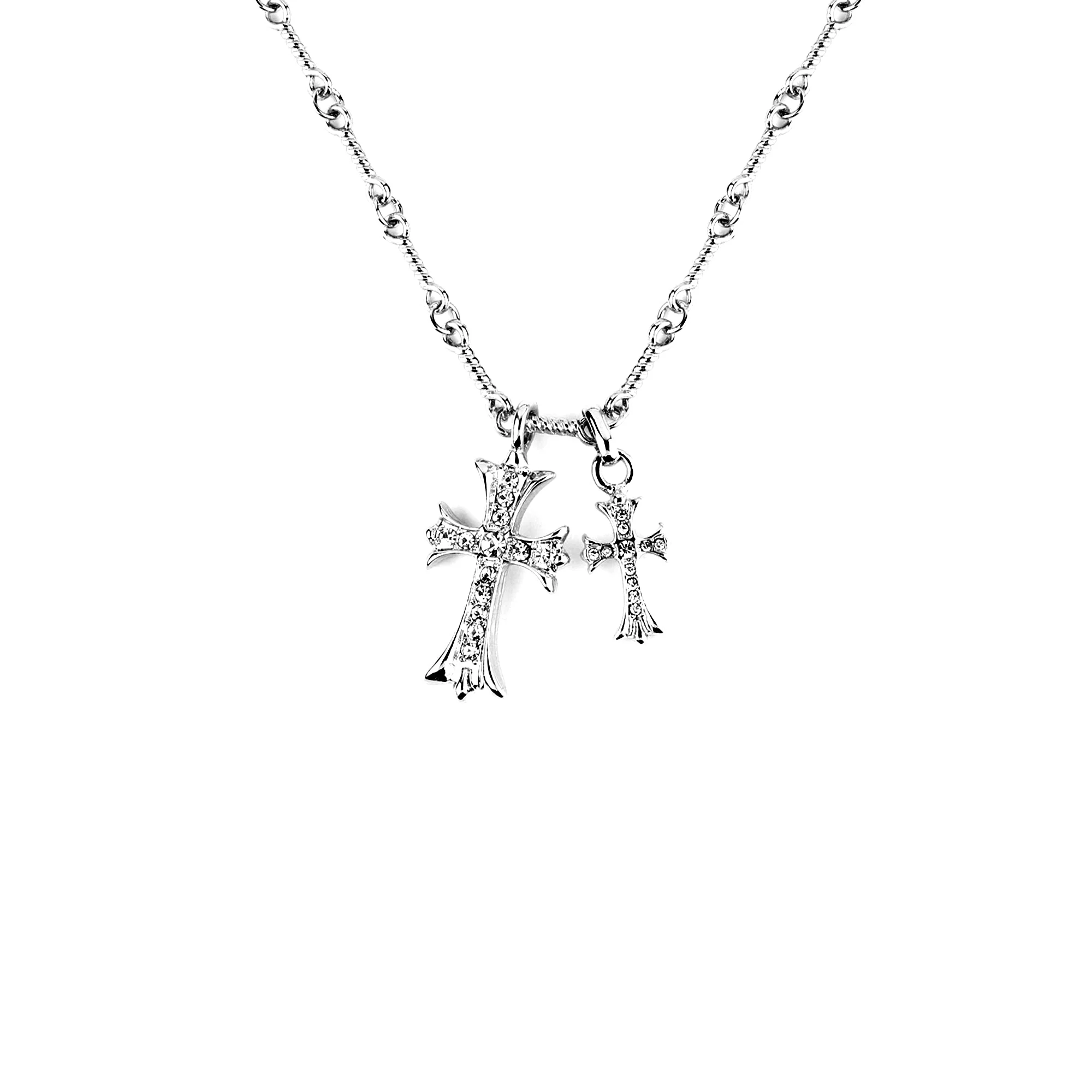 Mint & Lily Double Cross Pendant Necklace - Image 15