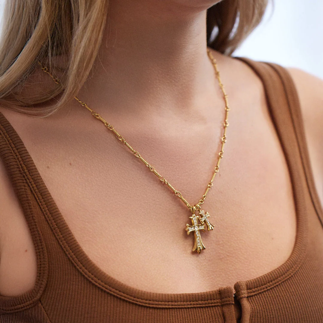 Mint & Lily Double Cross Pendant Necklace - Image 21