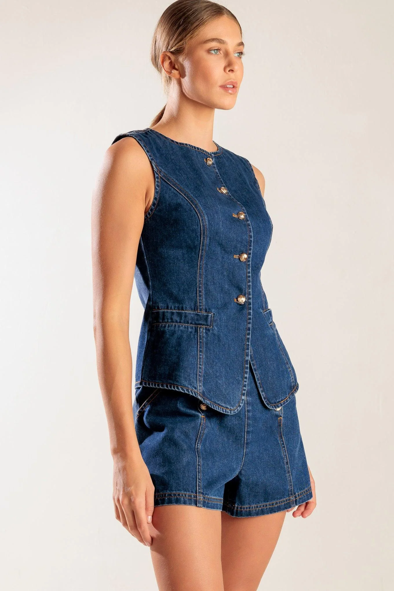 Drive-in Movie Denim Vest - Image 7