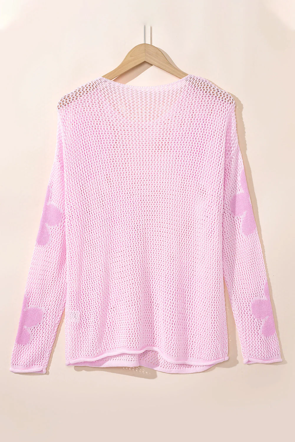 Threaded Pear Dulce Big Flower Hollowed Knit Drop Shoulder Sweater - Image 8