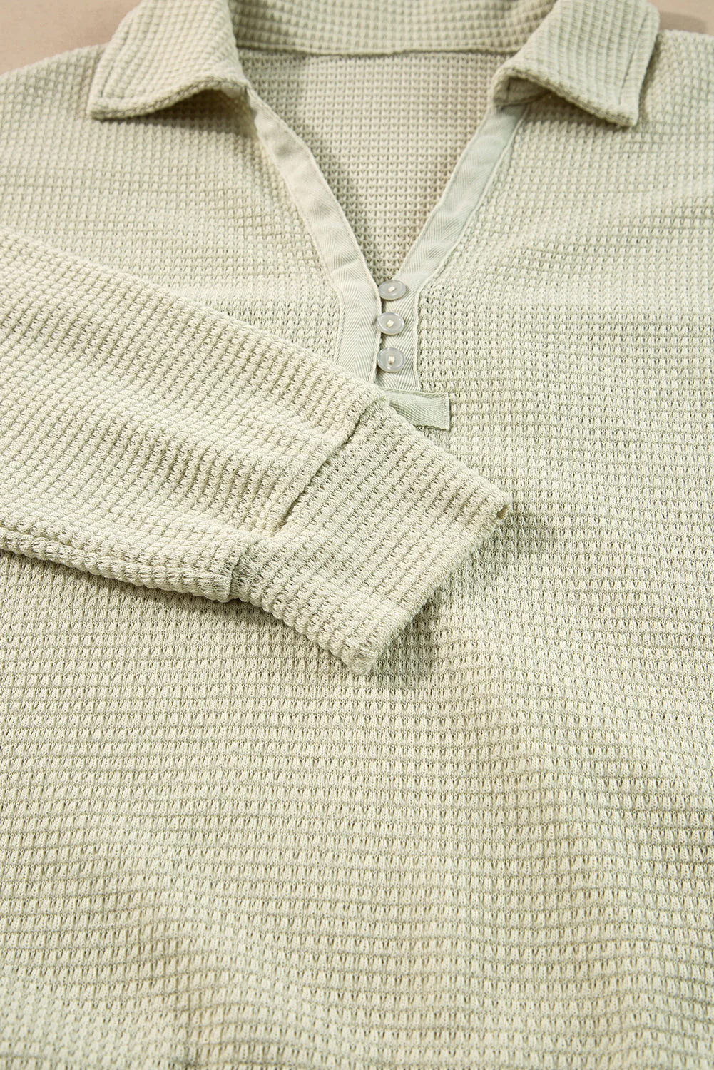 Threaded Pear Dulce Parchment Textured Long Sleeve Lounge Set - Image 9