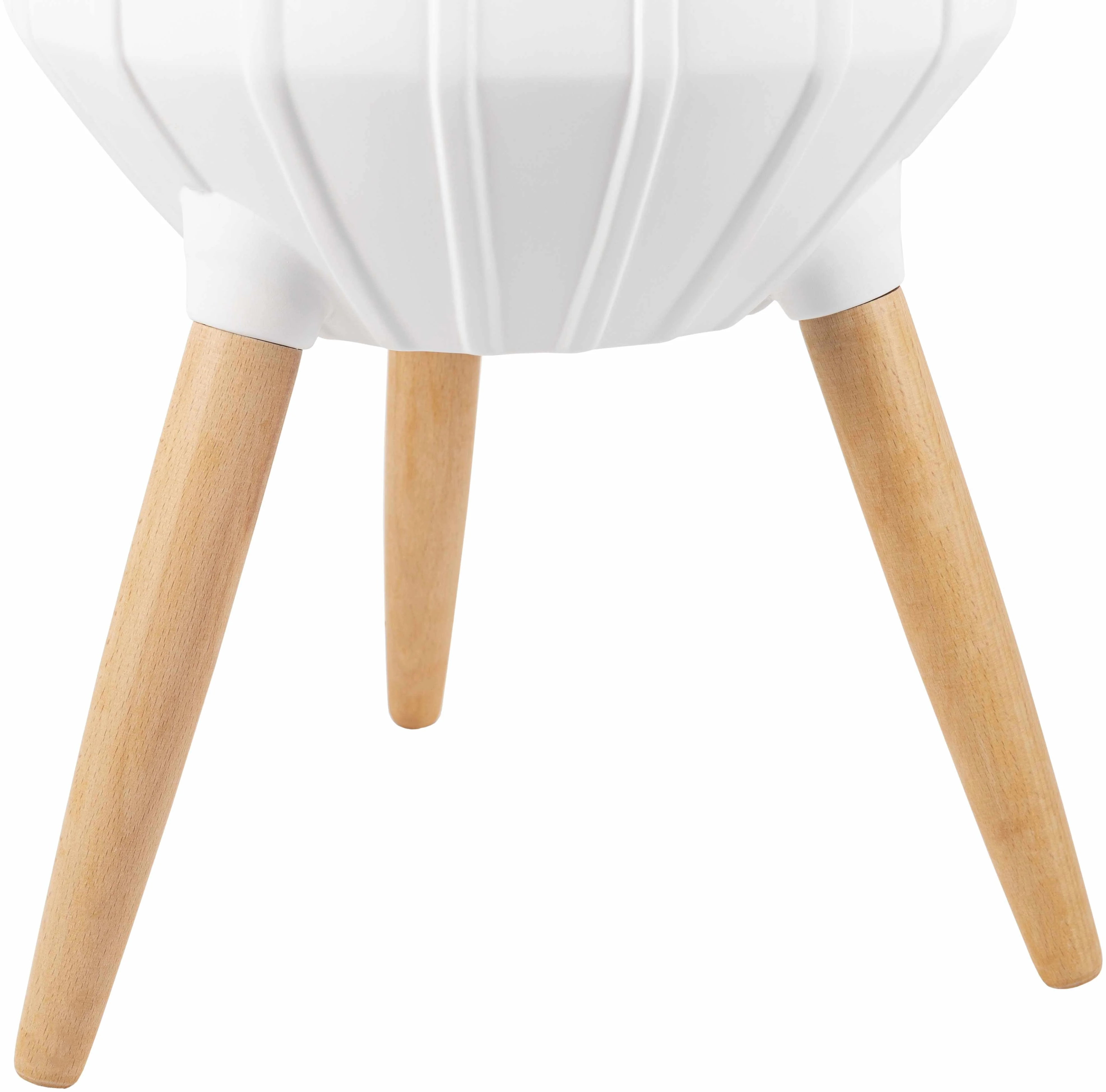 Dunguan White Ribbed Wood Planter - Clearance - Image 4