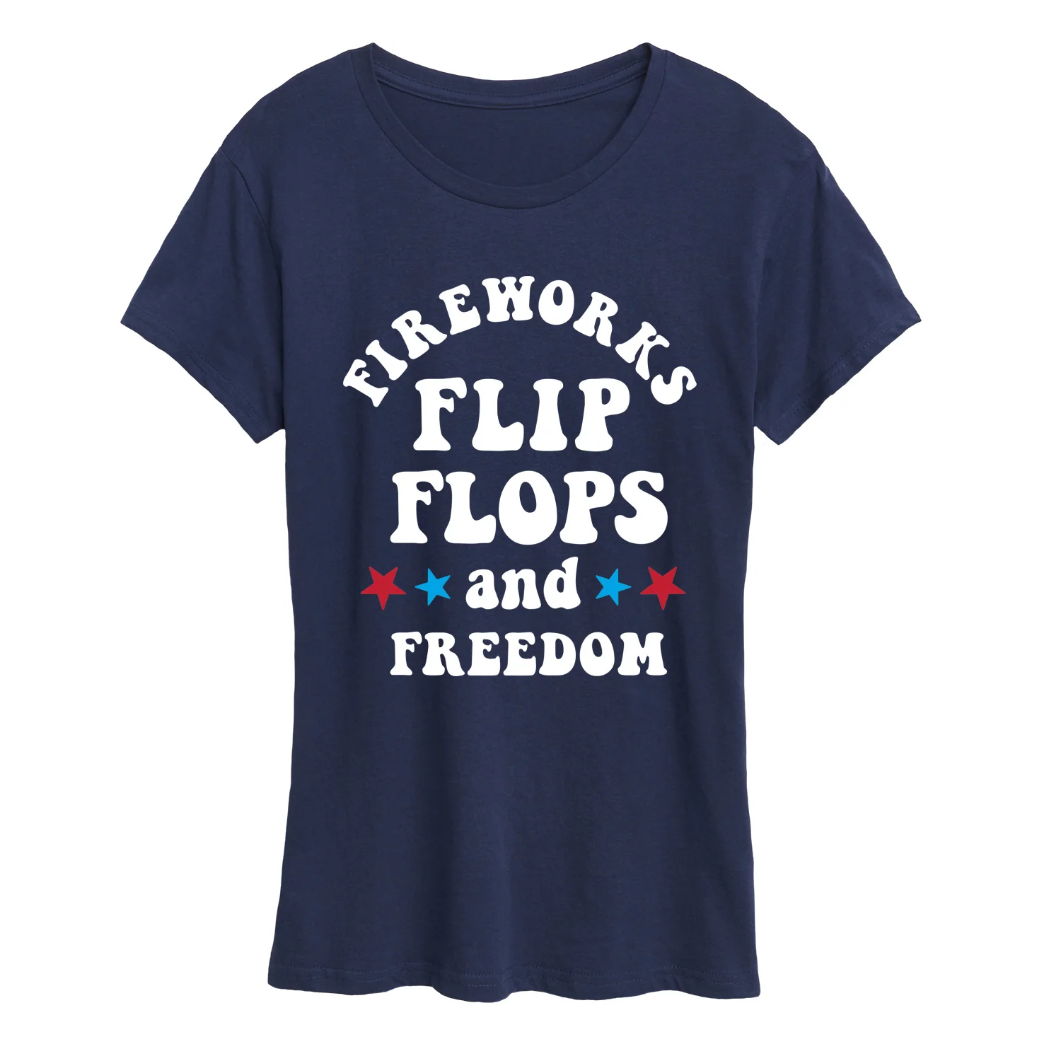 Instant Message - Fireworks Flip Flops Freedom - Women's Short Sleeve Graphic T-Shirt - Image 2