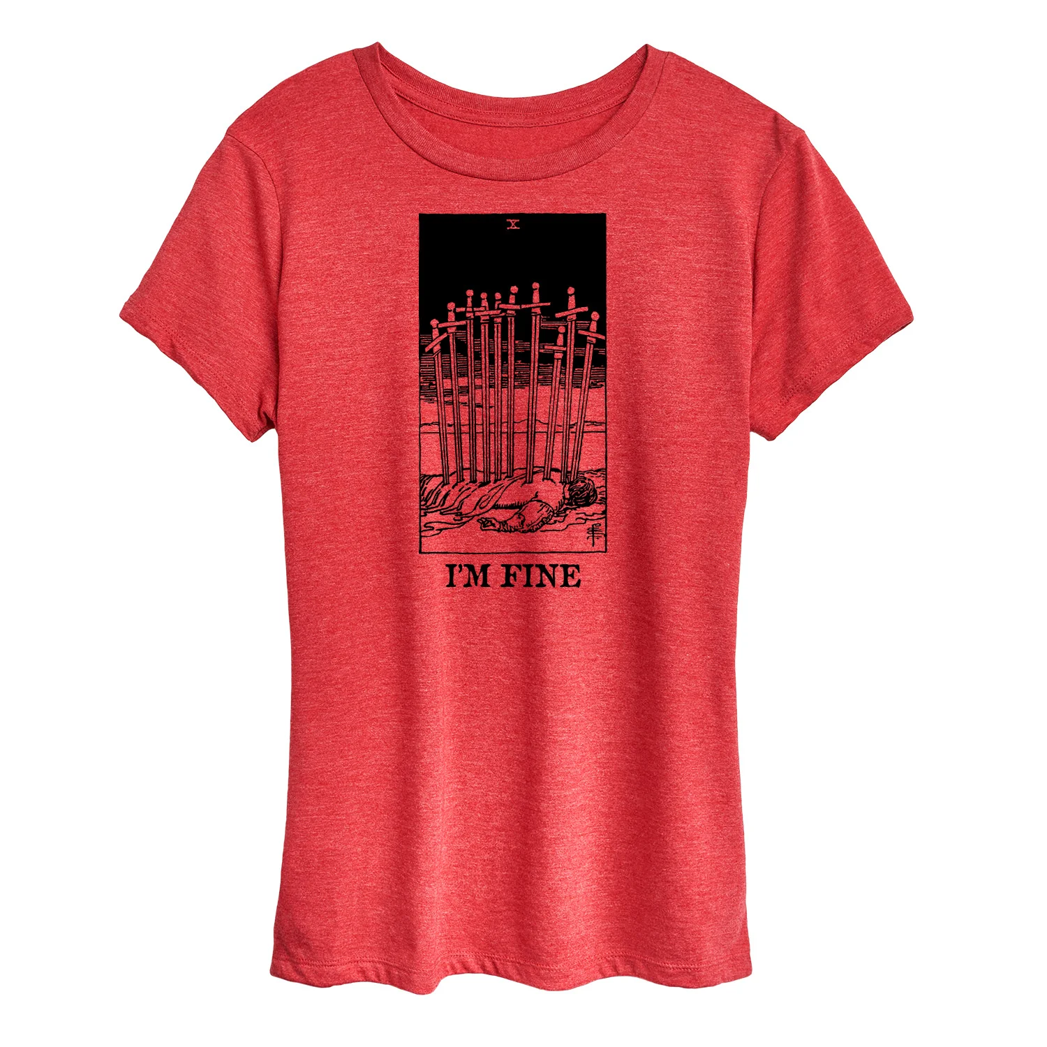 Instant Message - Im Fine Tarot - Women's Short Sleeve Graphic T-Shirt - Image 3