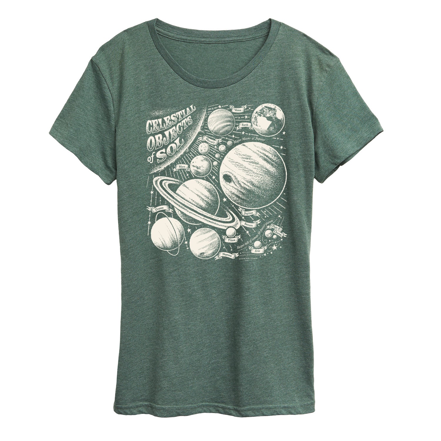Instant Message - Celestial Objects - Outer Space - Planets - Astrology - Womens Short Sleeve Classic Fit Tee - Image 5