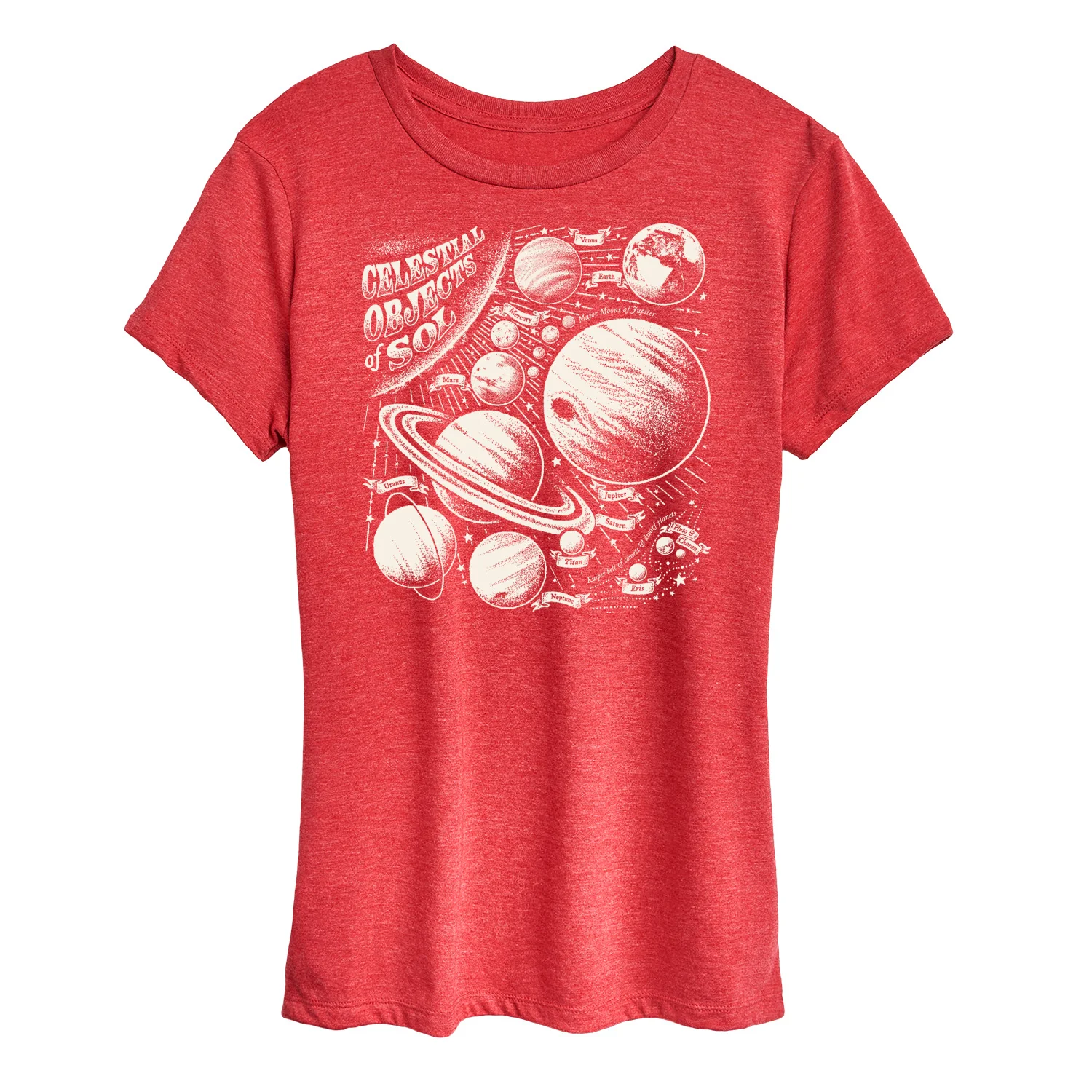 Instant Message - Celestial Objects - Outer Space - Planets - Astrology - Womens Short Sleeve Classic Fit Tee - Image 6