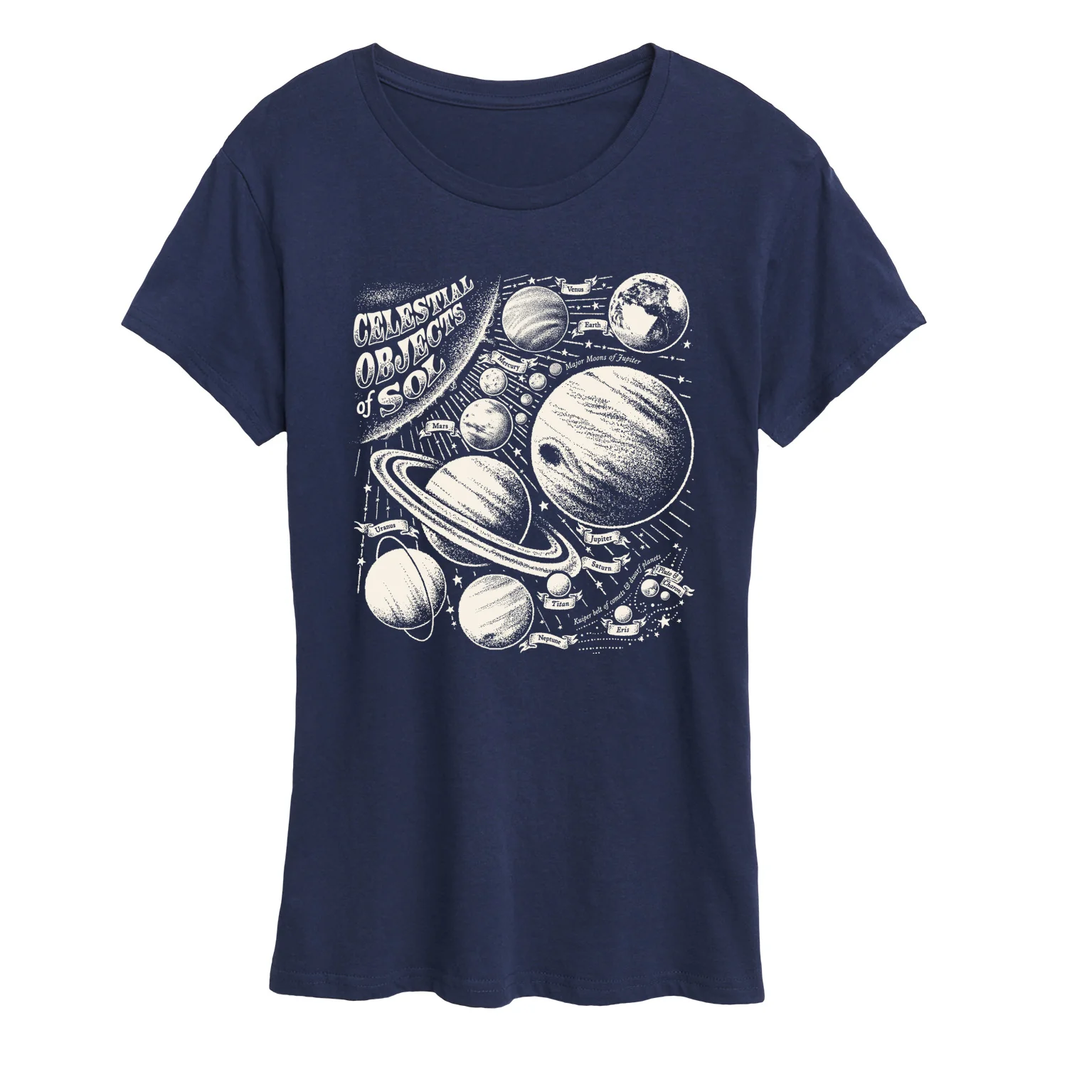 Instant Message - Celestial Objects - Outer Space - Planets - Astrology - Womens Short Sleeve Classic Fit Tee - Image 9