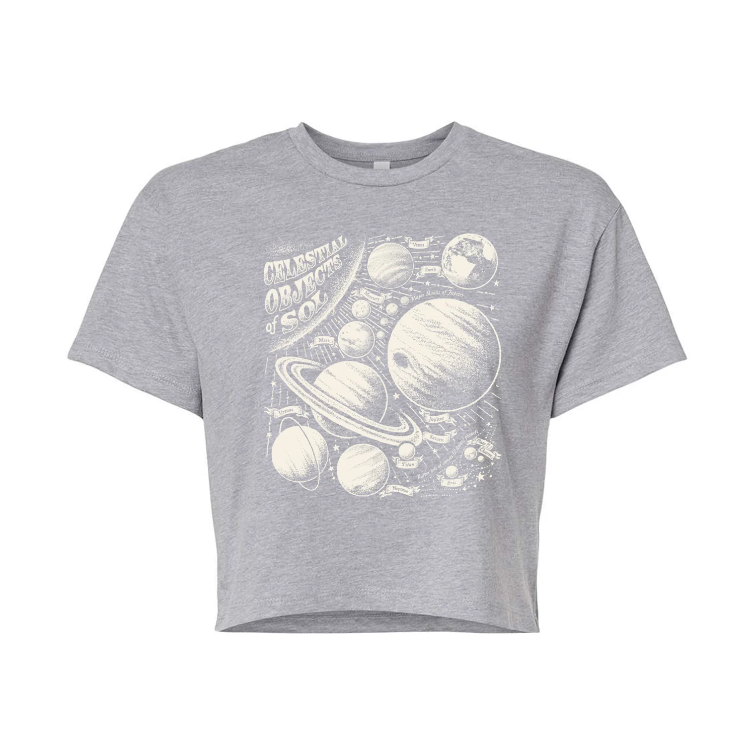 Instant Message - Celestial Objects - Outer Space - Planets - Astrology - Womens Cropped Tee - Image 2