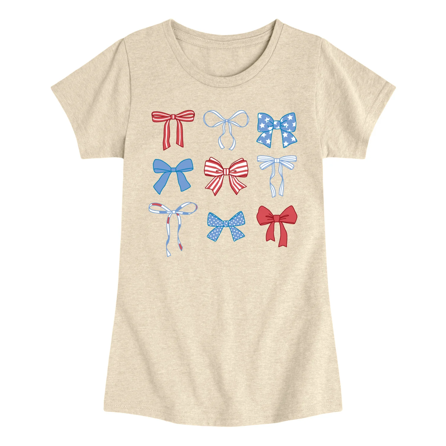 Instant Message - Americana Bows - Youth Girls Fitted Short Sleeve T-Shirt