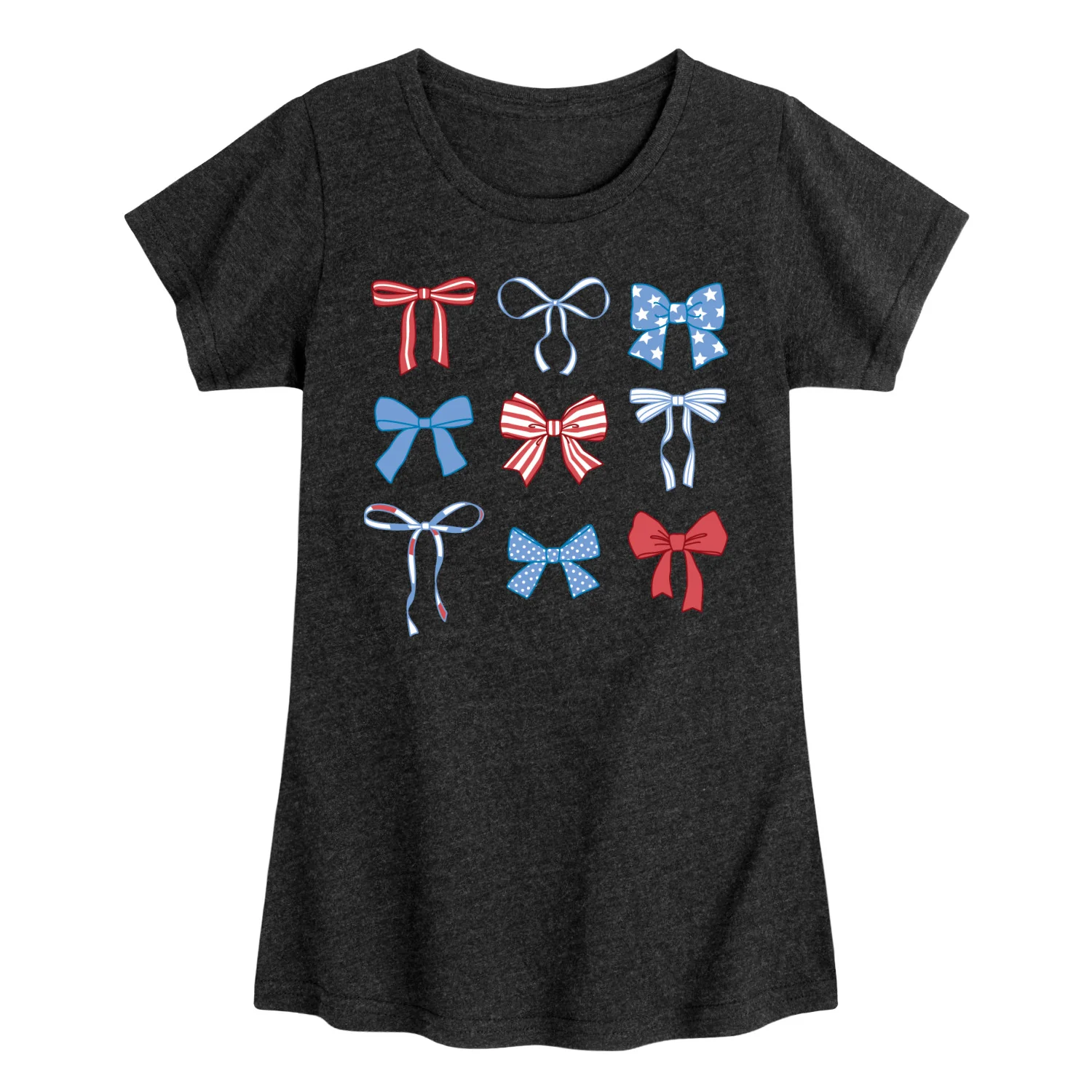 Instant Message - Americana Bows - Youth Girls Fitted Short Sleeve T-Shirt - Image 2