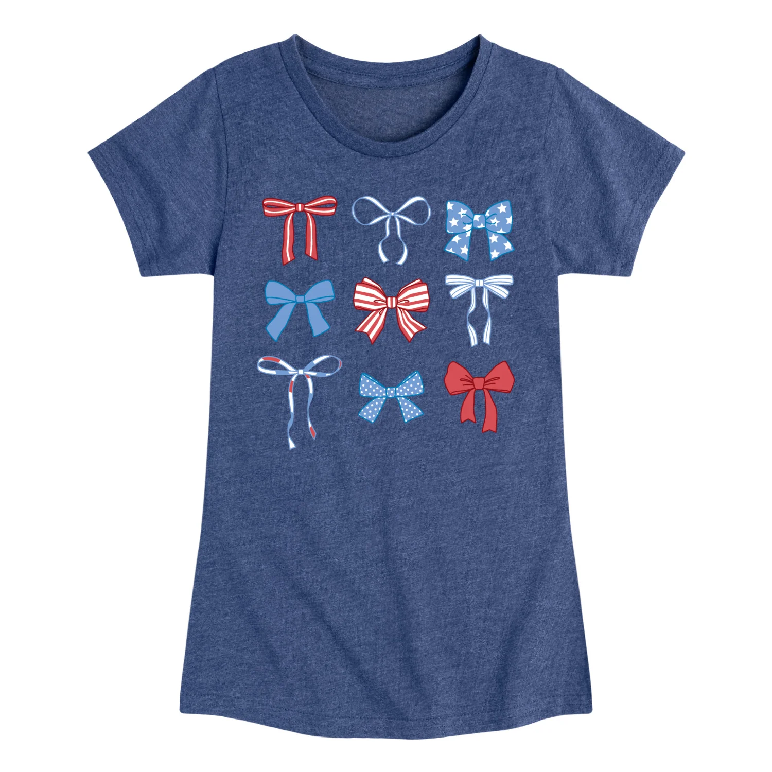 Instant Message - Americana Bows - Youth Girls Fitted Short Sleeve T-Shirt - Image 3