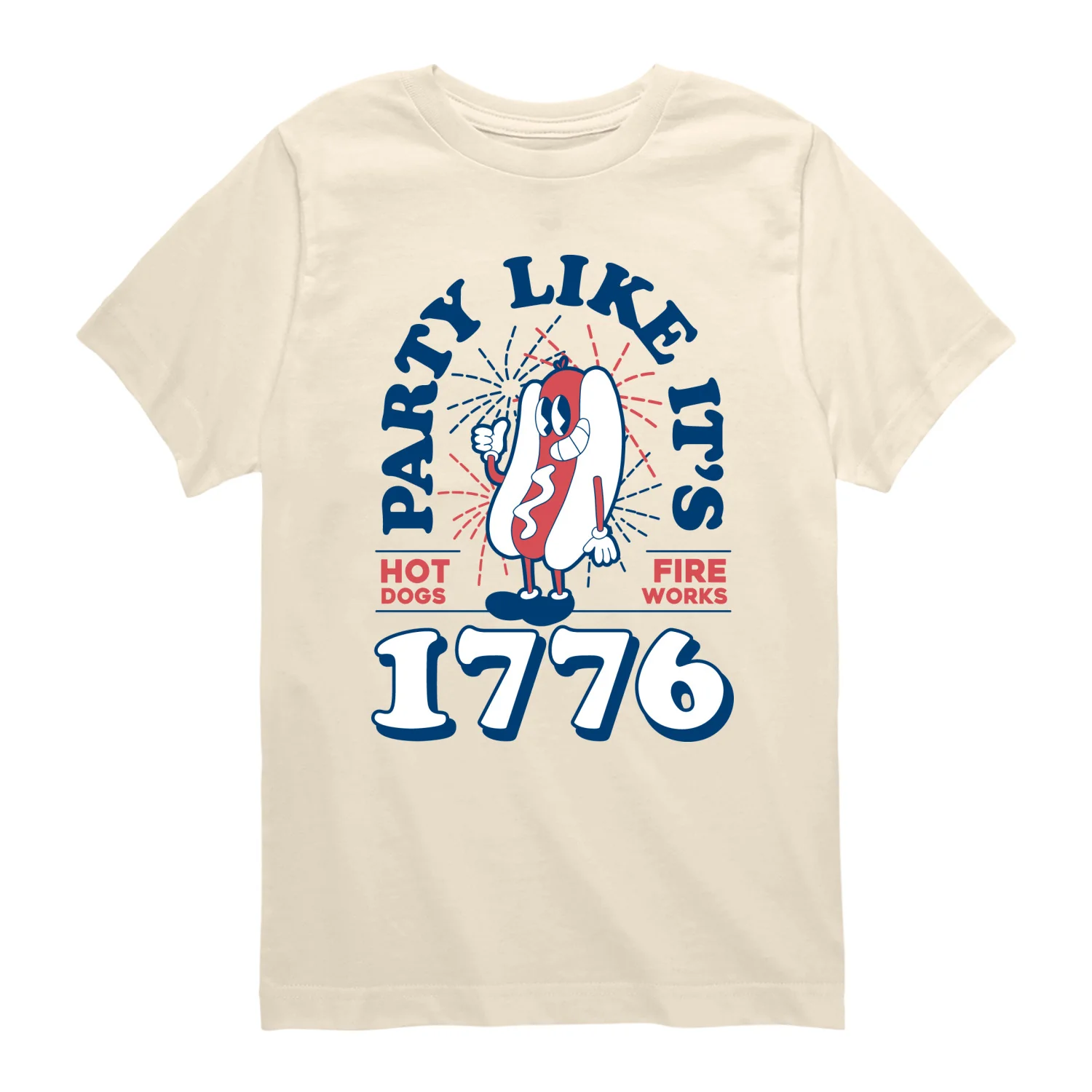 Instant Message - Hotdog and Fireworks - Youth Short Sleeve Graphic T-shirt - Image 3