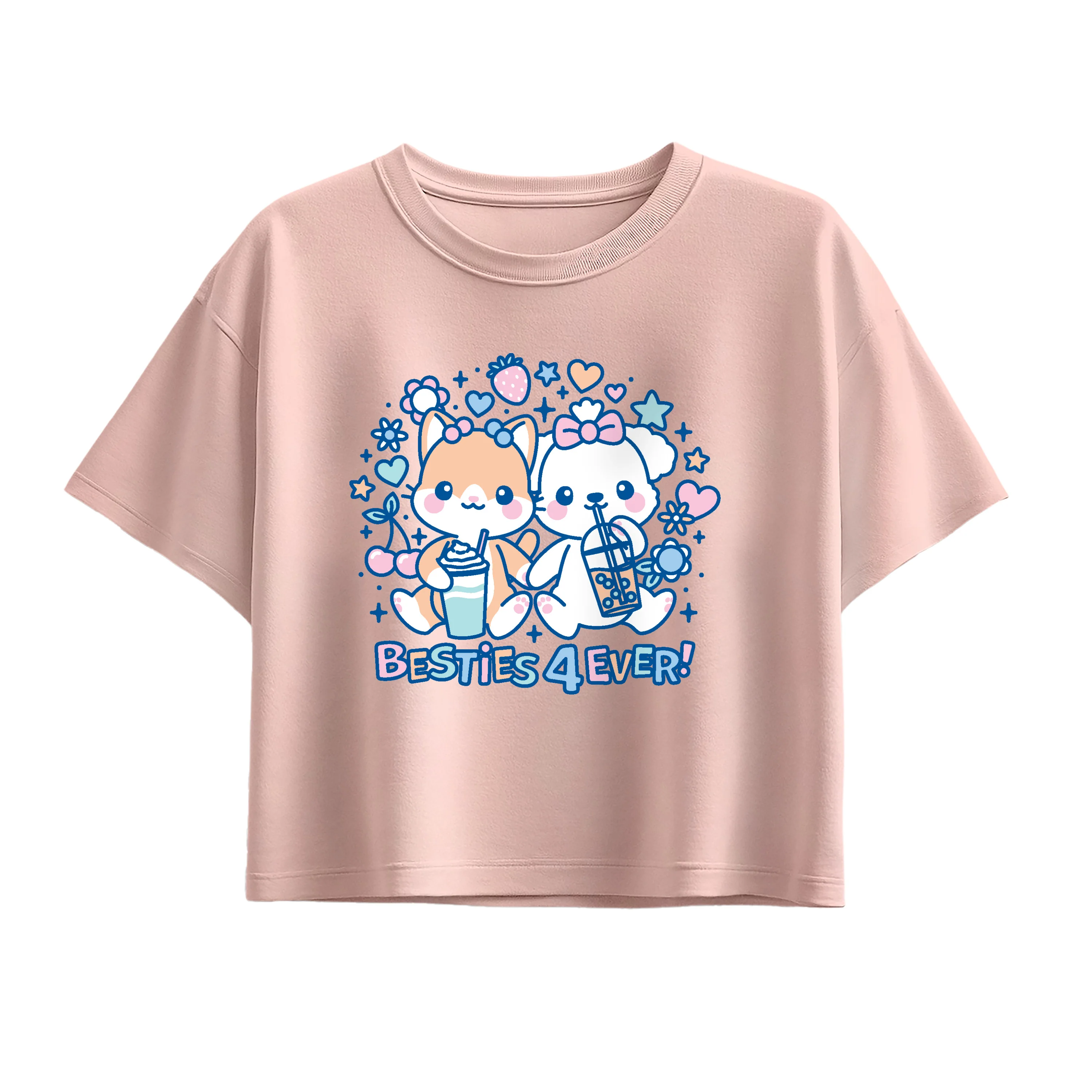 Instant Message - Besties 4 Ever - Youth Girls Boxy T-Shirt - Image 2