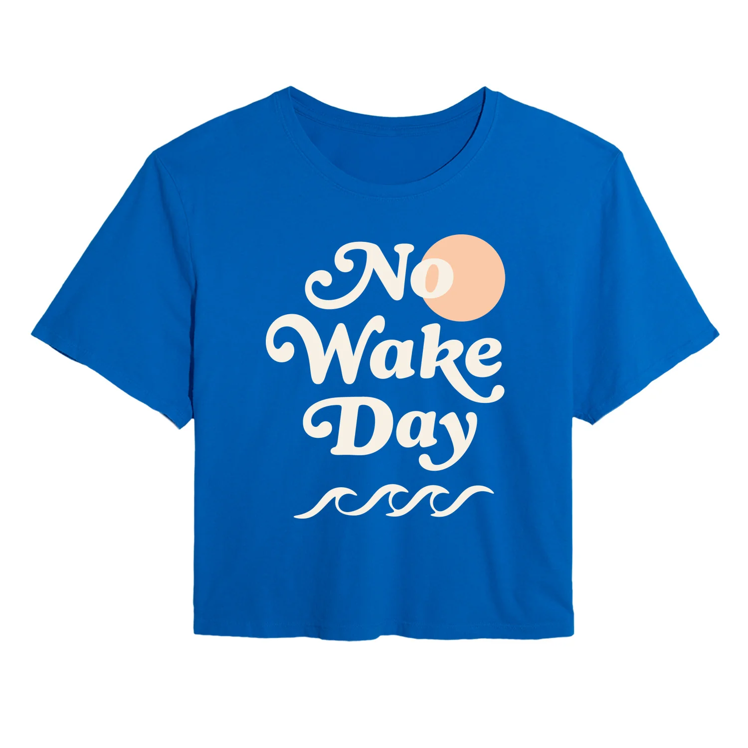 Instant Message - No Wake Day - Juniors Cropped Graphic T-Shirt