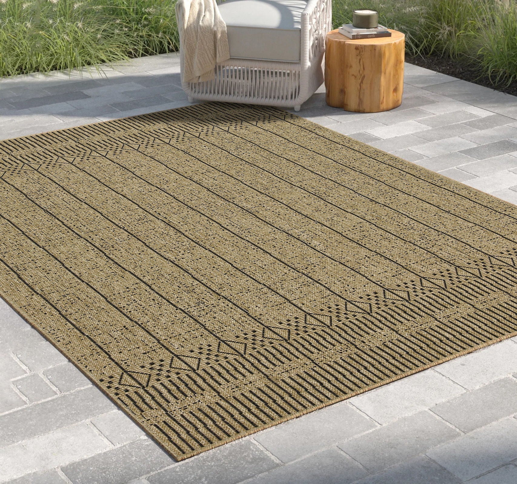 Earth - Indoor / Outdoor, Area Rug - Jute / Black - Image 6