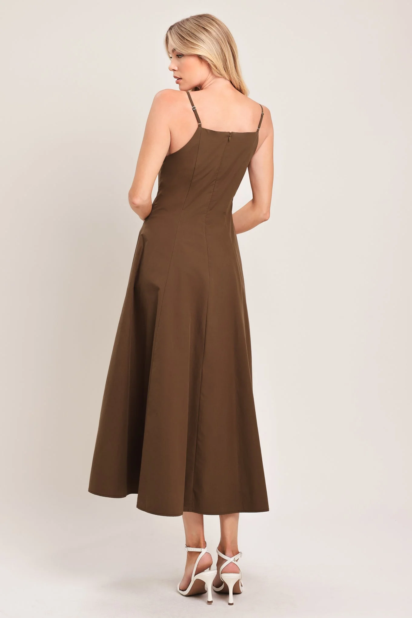Earthy Grace Woven Midi Dress - Image 2