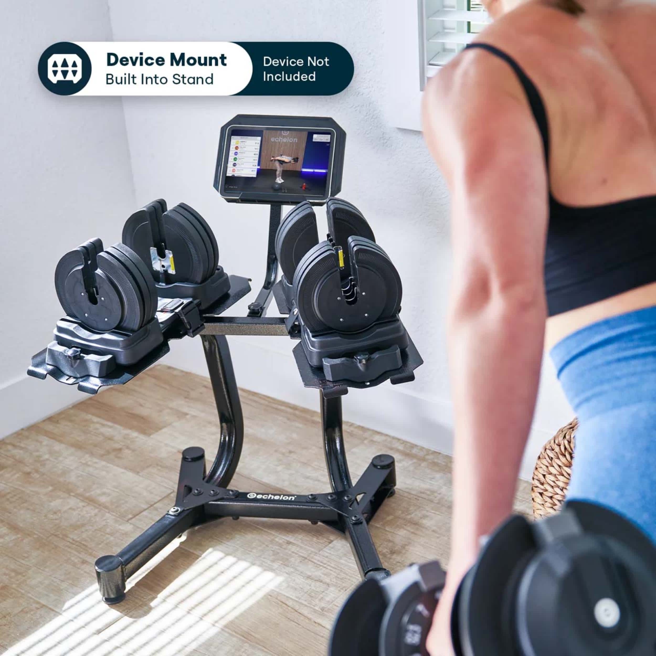 Echelon Strength Adjustable Dumbbells with Stand - Image 7